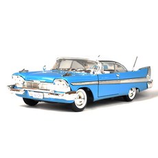 Motormax 1/18 1958 Plymouth Fury 壓鑄, 白色+天藍色