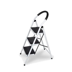 코끼리리빙 접이식 스툴 사다리 S형 3단 레드, 1개