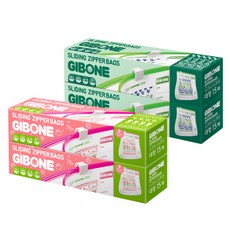 GIBONE Fresh Keeper滑軌式夾鏈袋 大型 一般 30張+粉色版 30張, 1套, 大(L)
