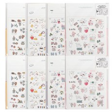 TOCTOC 貼紙信紙 4款, 混合顏色, 2套