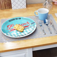 蕾絲餐墊 4入, 灰色, 440 x 300 mm