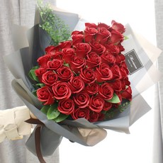 MORIANN 50朵貝拉玫瑰花束, 紅色, 1個