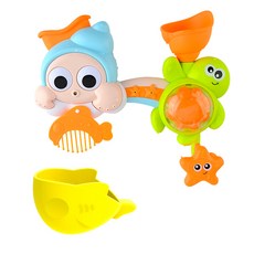 happyplay 洗澡遊戲 旋轉海洋朋友 蓮蓬頭戲水玩具, 混色, 1套