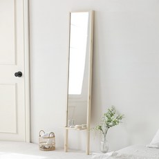 룸앤홈 원목 수납 전신거울, 혼합 색상