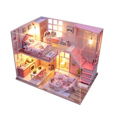 迷你屋 粉紅玫瑰閣樓 DIY套組, 混合顏色, 1個