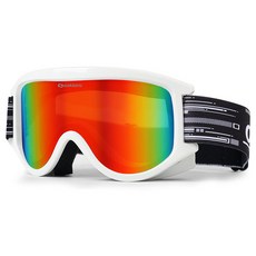 oaklans 小號滑雪滑雪板護目鏡 S8, 白框+紅鏡鏡片
