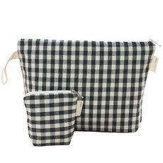 SEMOMS 迷你收納袋+尿布收納袋, 黑色格紋款