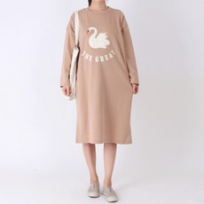 天鵝印花哺乳連身裙