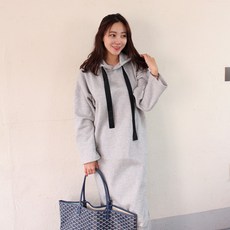 Momsketch 側開衩連帽孕婦連身裙