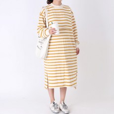 條紋哺乳連身裙