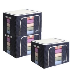 N VING 迷你圓點收納盒 100L, 深藍色, 3個