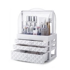 Artigo奢華鑽石圖案化妝品收納盒 白色, 1個