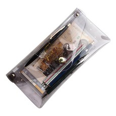 PLEPIC 透明鉛筆收納袋, 煙灰色, 1個