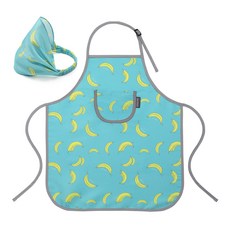 bebenew 嬰兒防水圍兜 + 頭巾 + 雙層防水收納袋, 香蕉