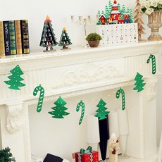 WOW PARTY KOREA 亮片綠色樹掛旗, 混合顏色