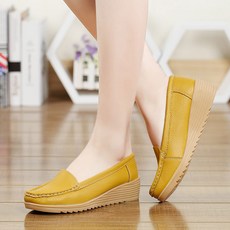 女款簡約皮革厚底增高樂福鞋 LT98701