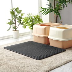 힐링타임 깔끔이 고양이 모래매트 NH-380, 블랙 베이직, 1개