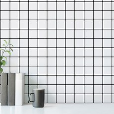 HYUNDAE sheet 自黏式金屬彩色磁磚壁貼 HMT-99315 10入, 白色, 30 x 30 cm