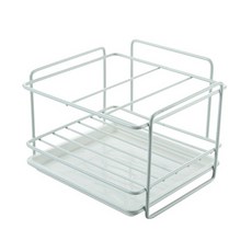 Market Pio 廚房滴水盤洗滌劑菜瓜布收納盒, 白色的, 1個