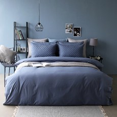 아망떼 코튼벨 순면40수 고밀도 광폭 홑겹이불커버, 잉크블루