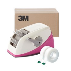 쓰리엠 원터치 디스펜서 + 매직테이프 리필 12mm x 2p, 핑크, 20세트