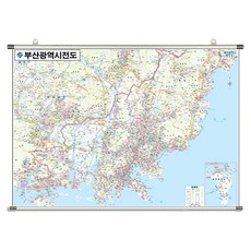 지도닷컴 부산광역시전도 족자형 110 x 78 cm + 전국행정도로지도, 1세트