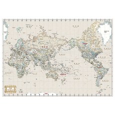 地圖網 復古覆膜型世界地圖 110 x 78 cm + 大韓民國全圖, 1套