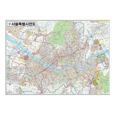 Jido.com 首爾特別市全圖 護貝型 110 x 78 cm + 全國行政道路地圖, 1套