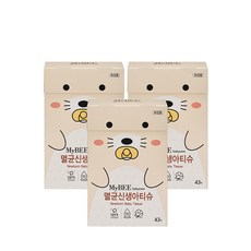마이비 멸균 신생아 티슈 낱개포장형, 43개입, 3개
