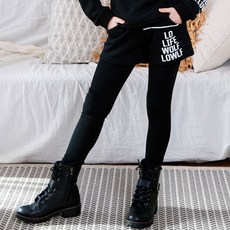 JACKID 女童字母印花假兩件式內搭短褲