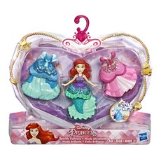 디즈니프린세스 미니돌 로열클립 인어공주 + 드레스 구체관절인형 세트, 혼합 색상, 1개