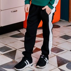 jackid 男童撞色線條保暖刷毛褲