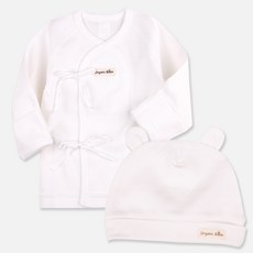 오가닉붐 착한 유기농 배냇저고리 + 모자 사계절 세트