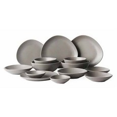 ERATO Pebble 2人碗盤組 14p, 灰色, 碗 2種 4入 + 盤子 2種 4入 + 小菜碟 3種 6入, 14個
