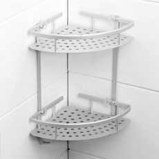 플러스리빙 접착 욕실코너 선반 2단, 1개