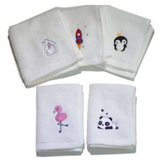 SEMOMS 女童幼稚園毛巾 5件組, 動物款, 1組
