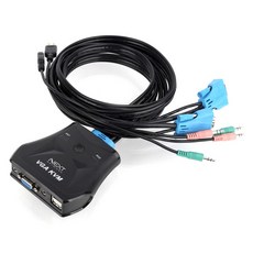 넥스트유 612VC-KVM 스위치 USB VGA 2대 1 케이블 일체형, 1개