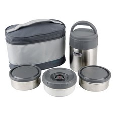 韓國 cosmos 粥桶兩用便當盒 0.7L 套組, 混色, 1套