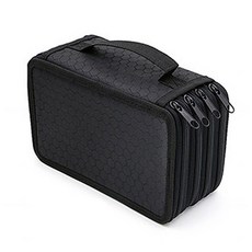 다용도 필기구 72색 색연필 케이스, 블랙, 1개