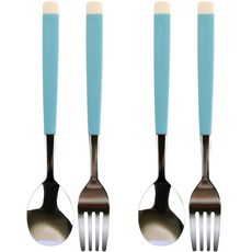 Bonaire Jr. & 兒童勺子 + 叉子套裝, 藍色, 湯匙+叉子, 2組