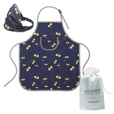 bebenew 孩童防水圍裙+頭巾+防水袋3入組