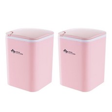 按壓式垃圾桶 2.5L, 粉色的, 2個