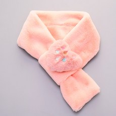 HANNAL RIBON 孩童水滴心形毛絨圍巾