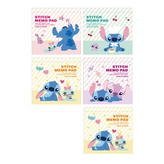 디즈니 스티치 미니 메모패드 100 x 100 mm, 랜덤 발송, 5개
