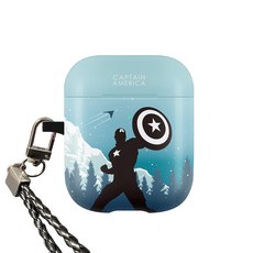 마블 히어로 실루엣 고리형 에어팟 케이스, 캡틴 아메리카
