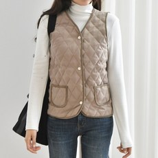 후니네 버튼 누빔 임산부 베스트 조끼