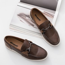 男士鍊條皮革樂福鞋