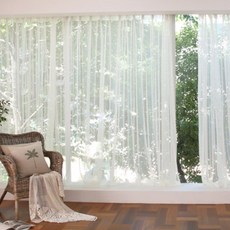 Maison Textile 莉莉珍珠窗簾 蝴蝶褶 2件組, 白色