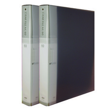 MiDAS 3孔A4活頁資料夾 60張, 黑色的, 2個