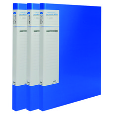 A4塗層合紙彈簧文件夾, 藍色, 3個
